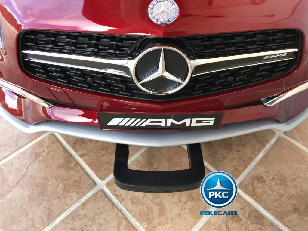 Coche electrico para niños Mercedes SL65 con MP4 Rojo Metalizado parrilla delantera