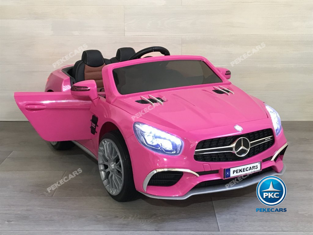 Coche electrico infantil Mercedes SL65 con MP4 Rosa con apertura de puertas