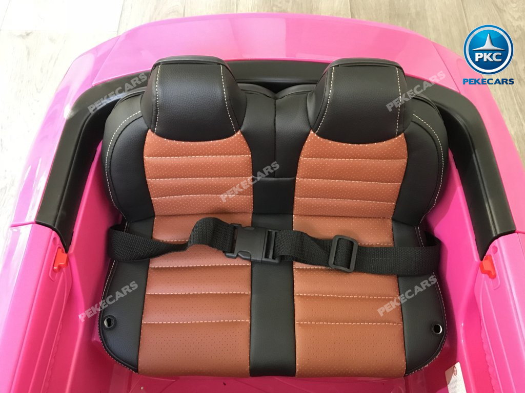 Coche electrico para niños Mercedes SL65 con MP4 Rosa asiento acolchado en piel