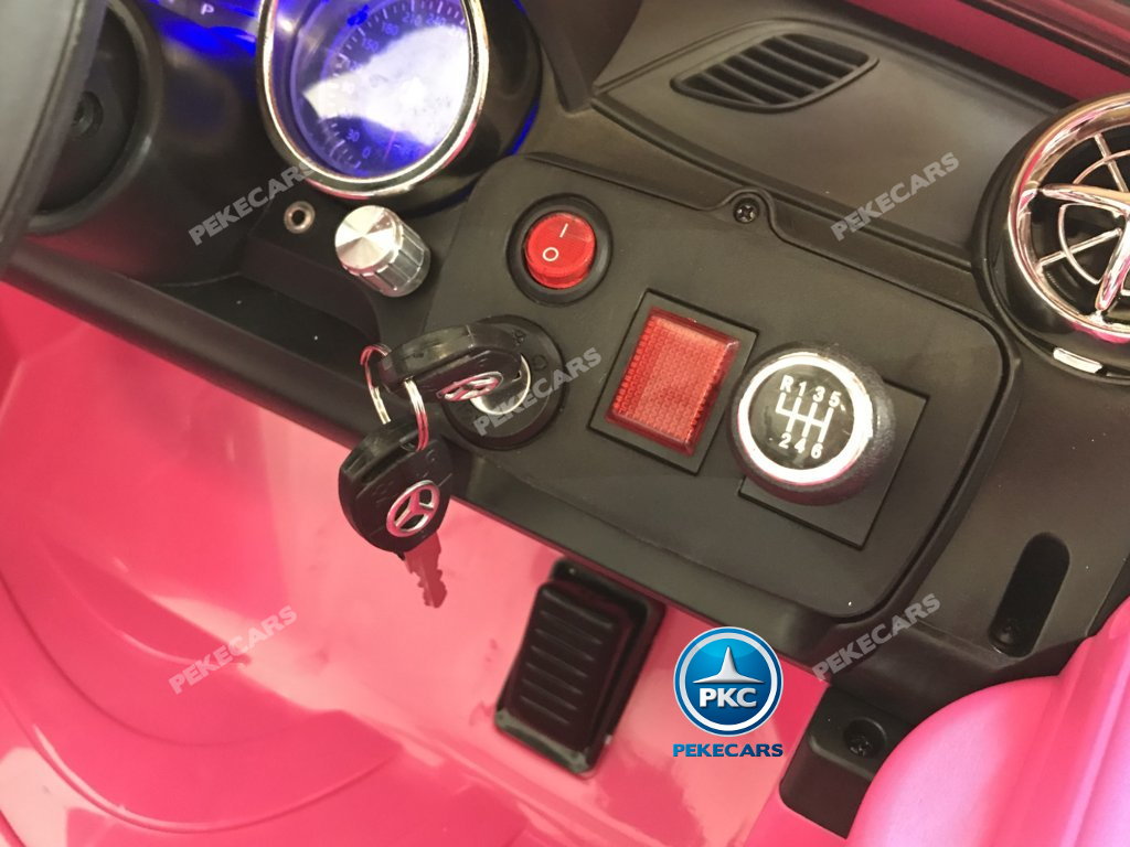 Coche electrico para niños Mercedes SL65 con MP4 Rosa con llave de arranque