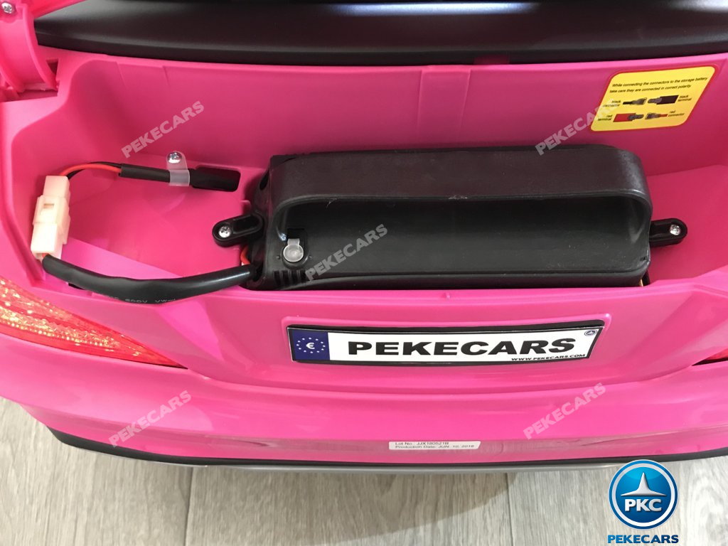 Coche electrico infantil Mercedes SL65 con MP4 Rosa bateria en el maletero