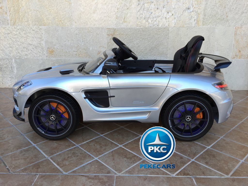 Coche electrico infantil Mercedes deportivo sls Plata Metalizado