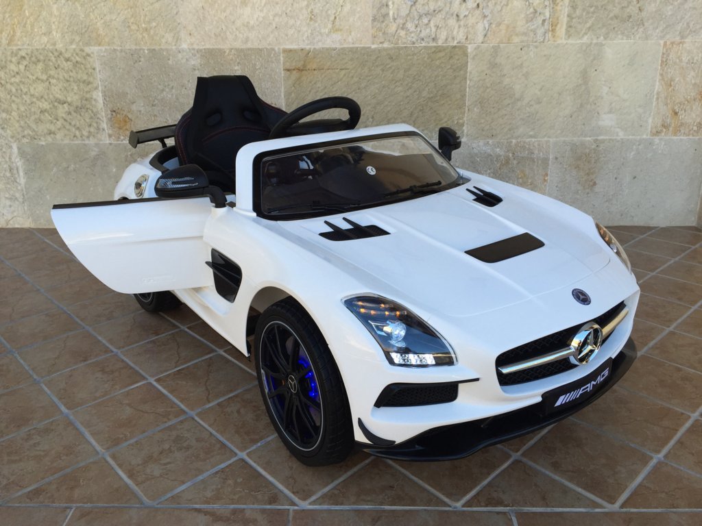 Coche electrico para niños Mercedes deportivo sls Blanco vista principal