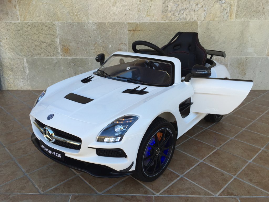 Coche electrico infantil Mercedes deportivo sls Blanco con apertura de puertas