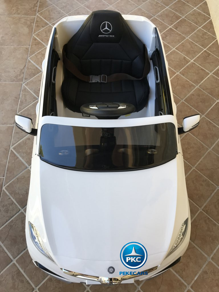 Coche electrico para niños mercedes a45 Blanco visto desde arriba