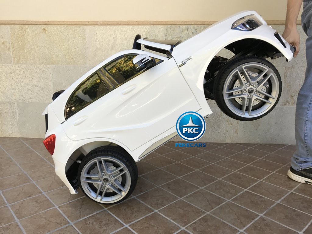 Coche electrico infantil mercedes a45 Blanco sistema stroller