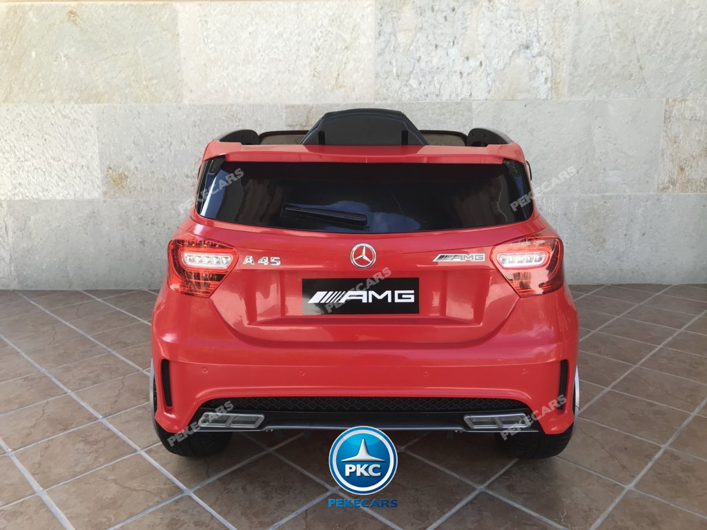 Coche electrico para niños mercedes a45 Rojo vista trasera