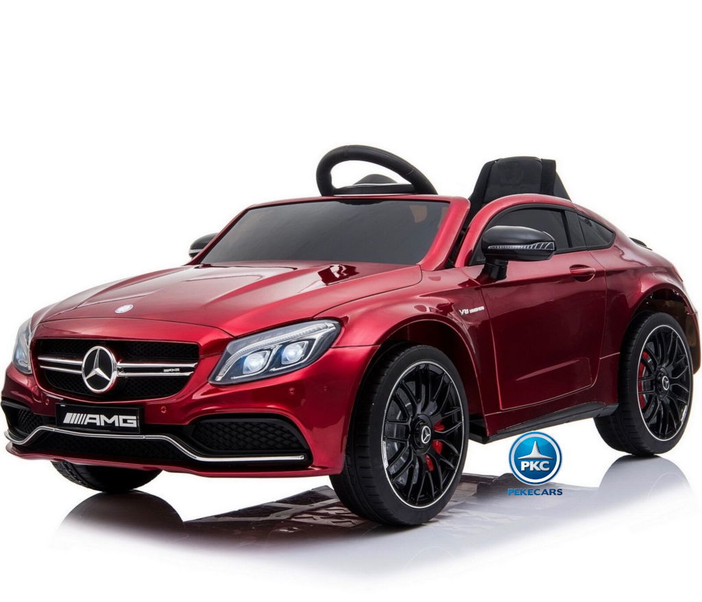 Coche electrico para niños Mercedes C63 Rojo Metalizado vista principal