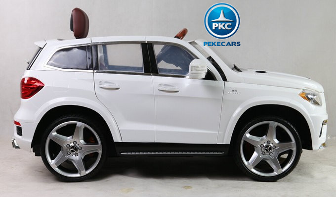 Coche electrico infantil Mercedes GL63 Version Superior Blanco lateral
