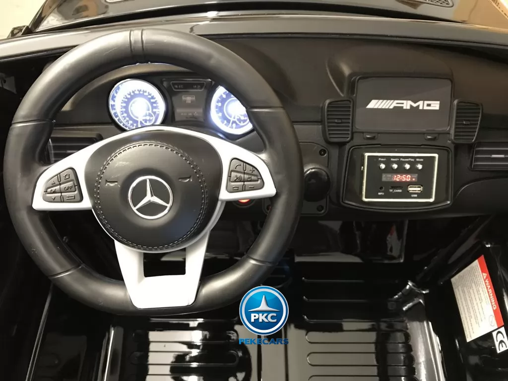 Coche electrico infantil Mercedes GLS63 Negro Metalizado de dos plazas volante a la izquierda