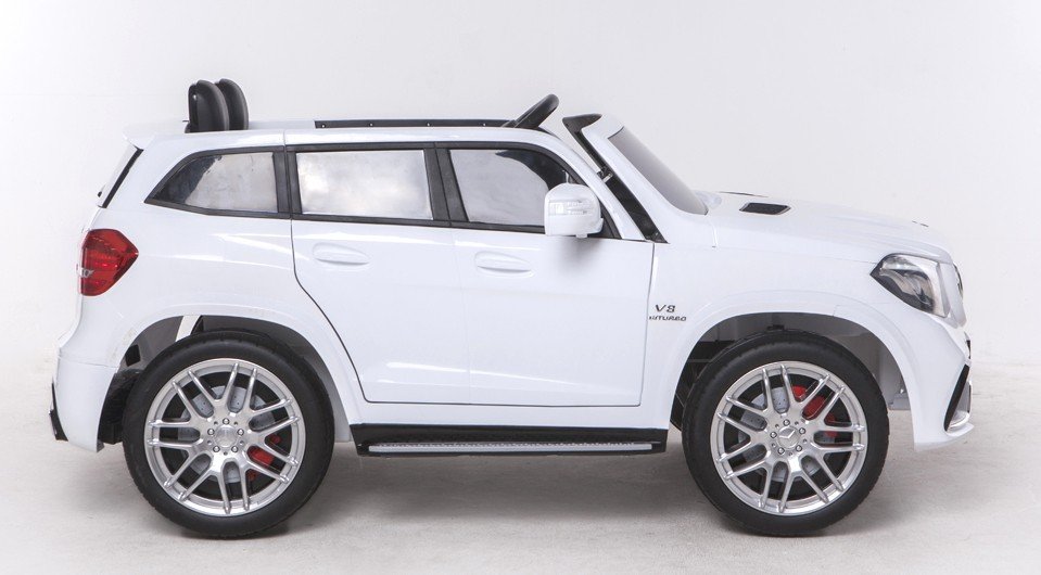 Coche electrico para niños Mercedes GLS63 Blanco vista lateral