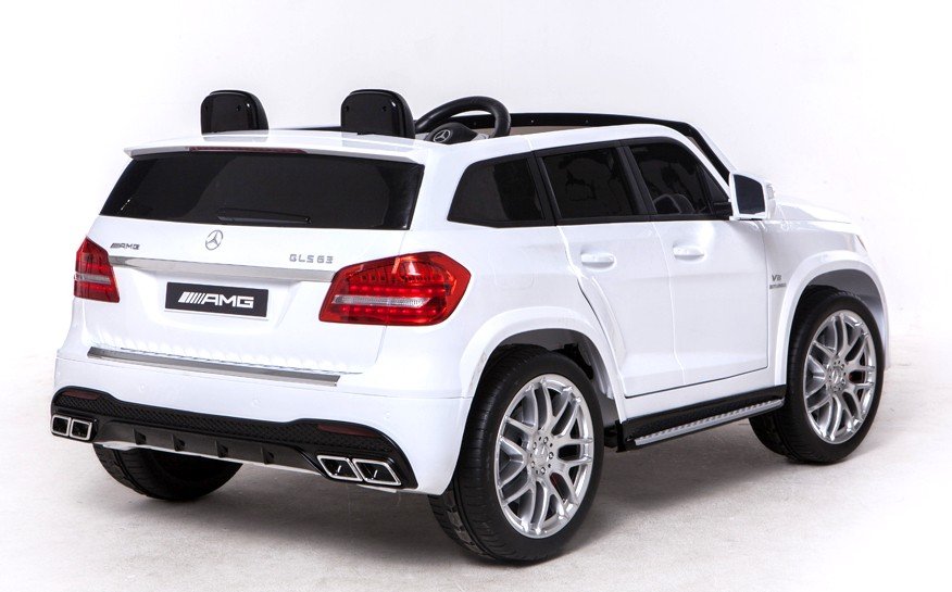 Coche electrico infantil Mercedes GLS63 Blanco vista trasera