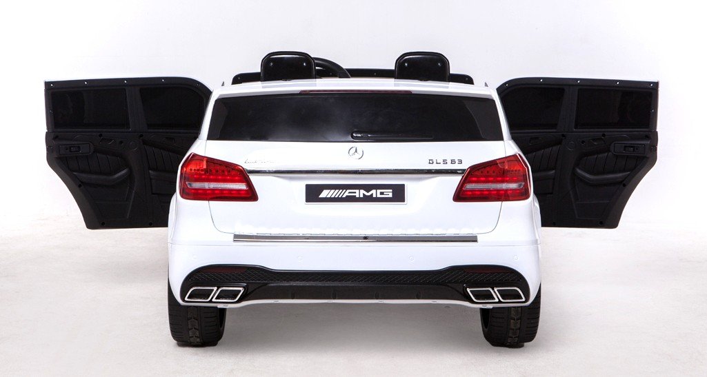 Coche electrico infantil Mercedes GLS63 Blanco luces traseras rojas