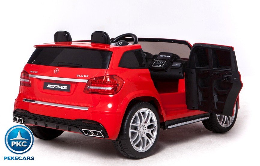 Coche electrico infantil Mercedes GLS63 Rojo con puertas abiertas