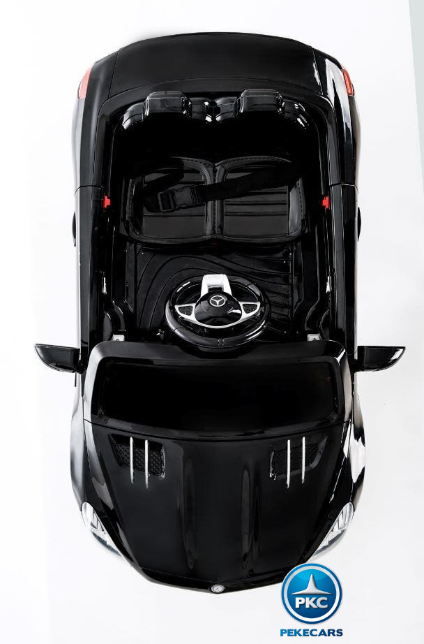 Coche electrico para niños Mercedes SL65 con MP4 Negro visto desde arriba