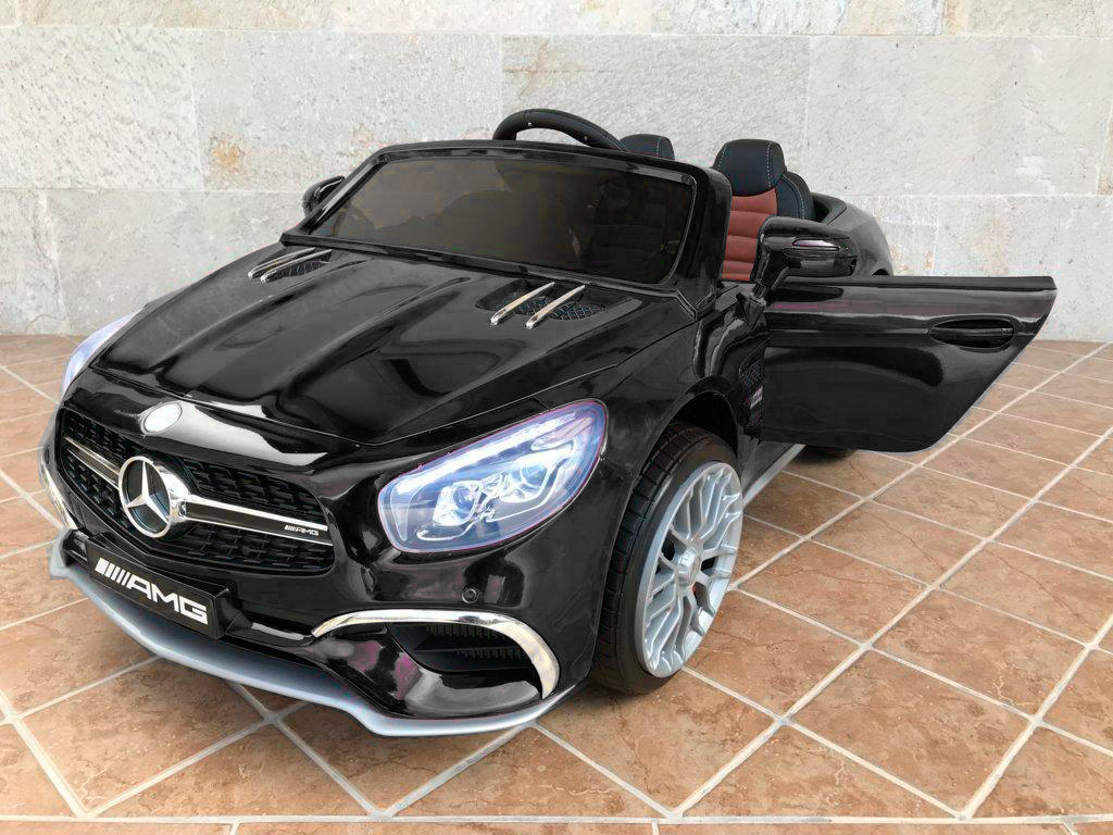 Coche electrico infantil Mercedes SL65 con MP4 y bateria extra Negro