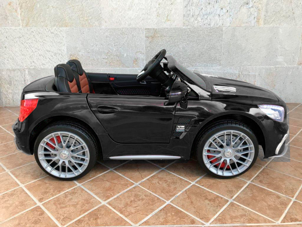 Coche electrico infantil Mercedes SL65 con MP4 y bateria extra Negro con llave de arranque