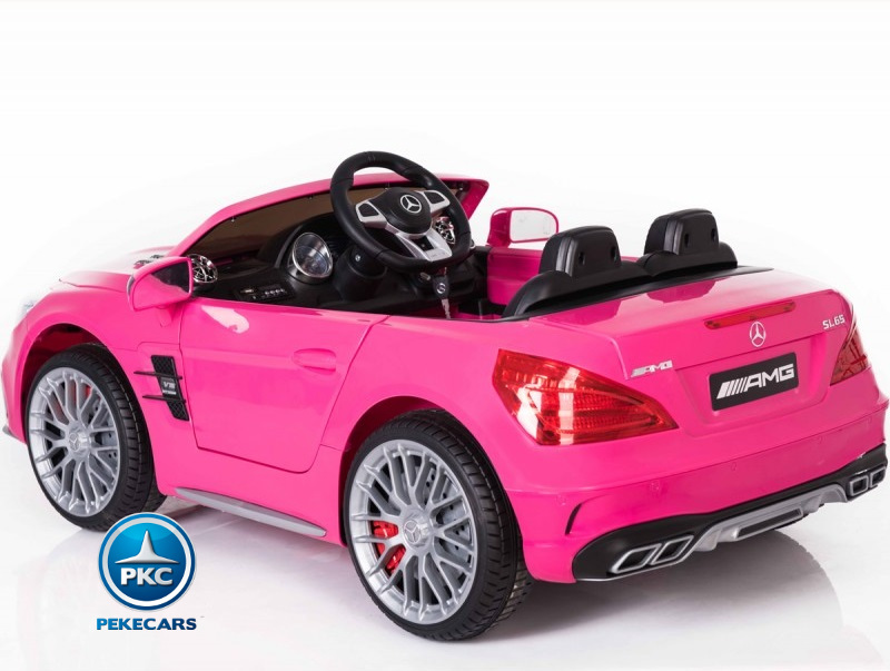 Coche electrico para niños Mercedes SL65 Rosa con luces traseras