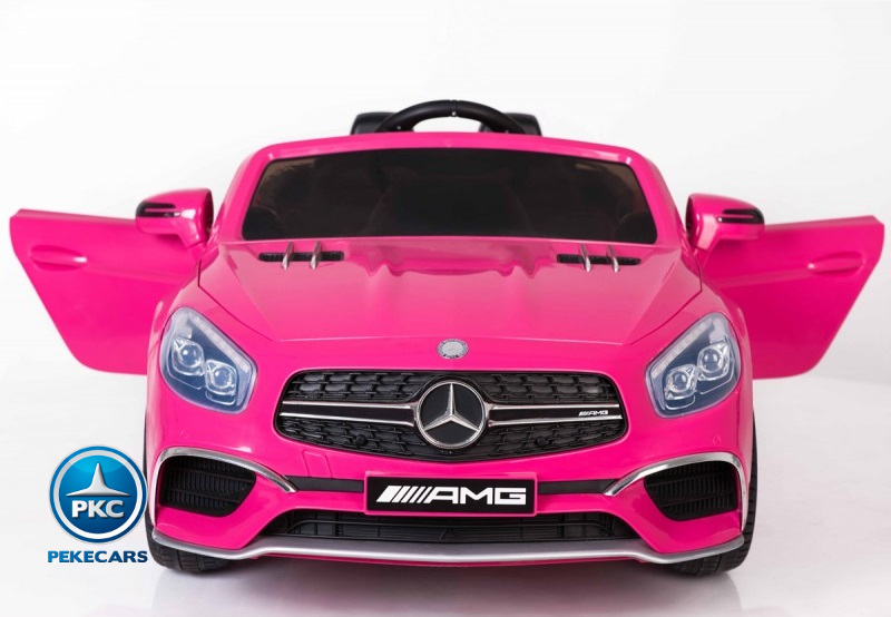 Coche electrico infantil Mercedes SL65 Rosa vista frontal