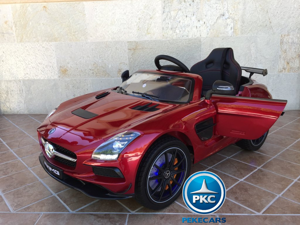 Coche electrico para niños Mercedes deportivo sls Rojo Metalizado vista principal
