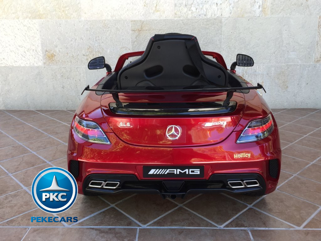 Coche electrico para niños Mercedes deportivo sls Rojo Metalizado vista frontal