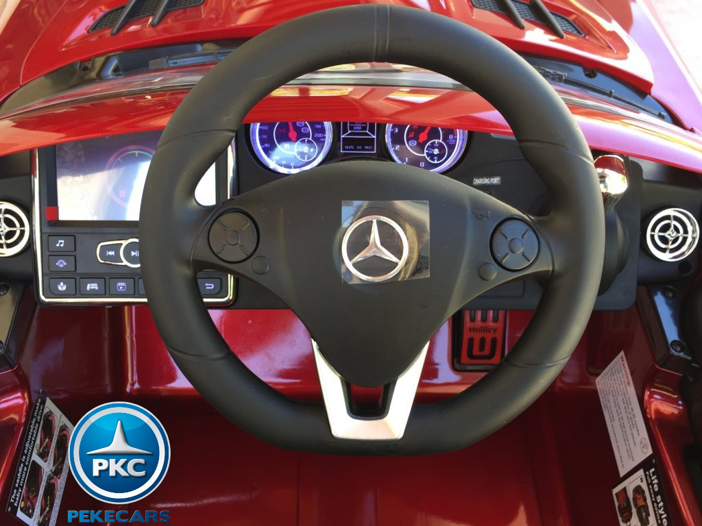 Coche electrico para niños Mercedes deportivo sls Rojo Metalizado lateral