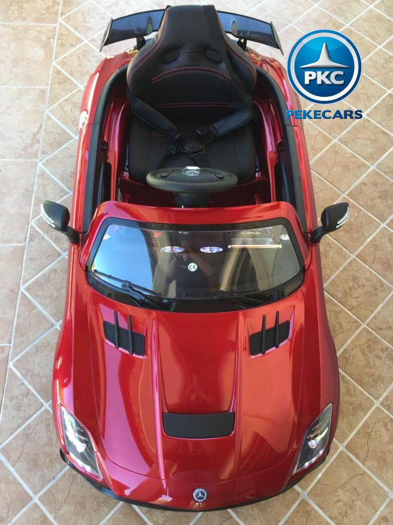 Coche electrico para niños Mercedes deportivo sls Rojo Metalizado apertura maletero