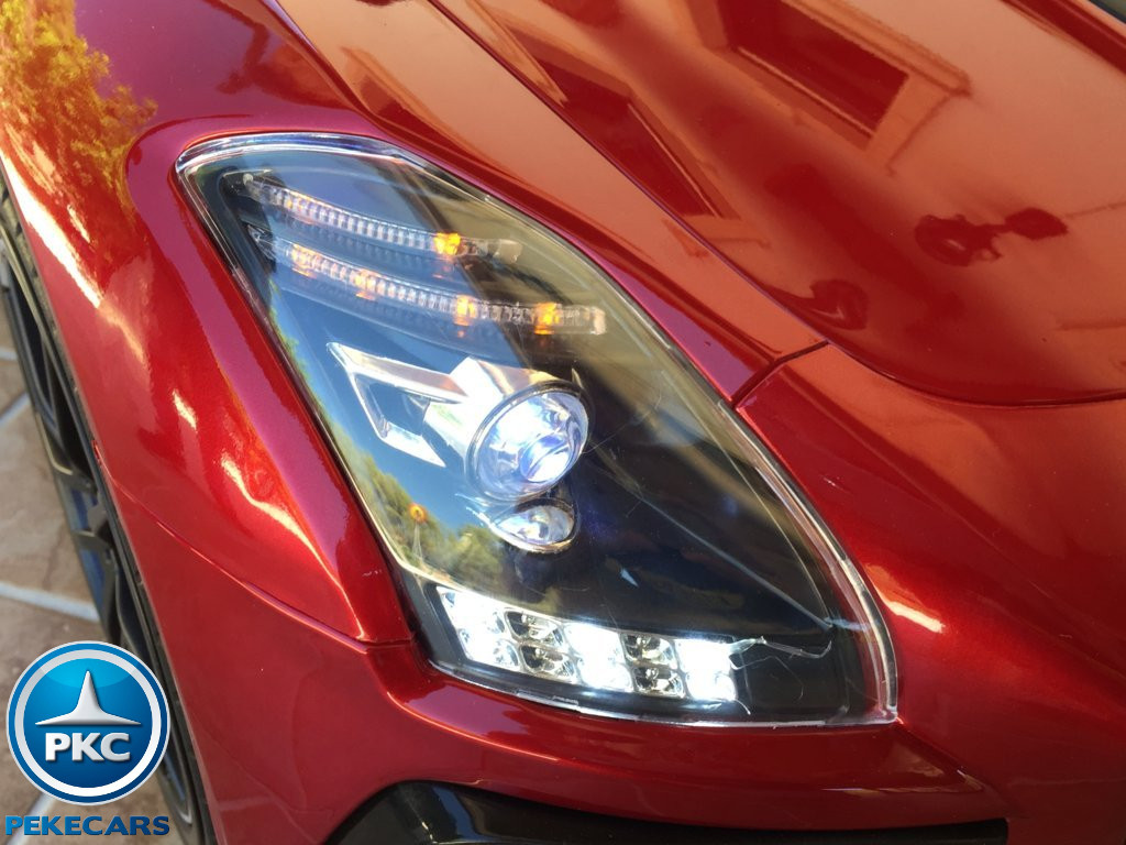 Coche electrico para niños Mercedes deportivo sls Rojo Metalizado con asa de transporte