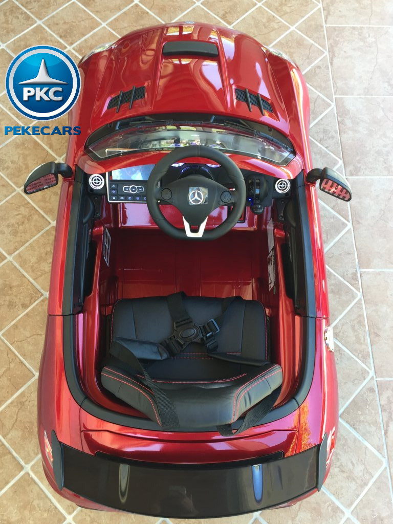 Coche electrico para niños Mercedes deportivo sls Rojo Metalizado pantalla MP4