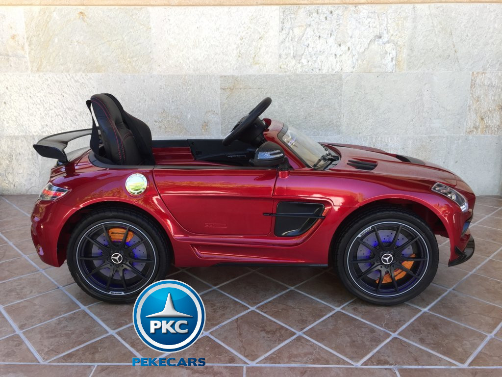 Coche electrico para niños Mercedes deportivo sls Rojo Metalizado pantalla MP4