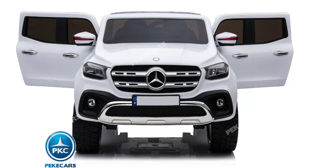 Coche electrico infantil Mercedes Pickup X Class 12V Blanco boton de encendido