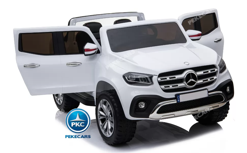 Coche electrico para niños Mercedes Pickup X Class 12V Blanco con apertura de puertas