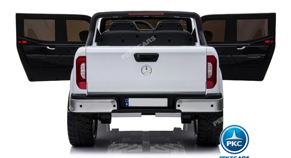 Coche electrico para niños Mercedes Pickup X Class 12V Blanco vista trasera