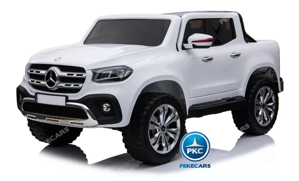 Coche electrico infantil Mercedes Pickup X Class 12V Blanco con luces traseras