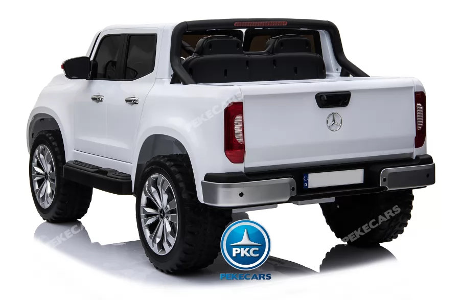 Coche electrico infantil Mercedes Pickup X Class 12V Blanco con pantalla MP4