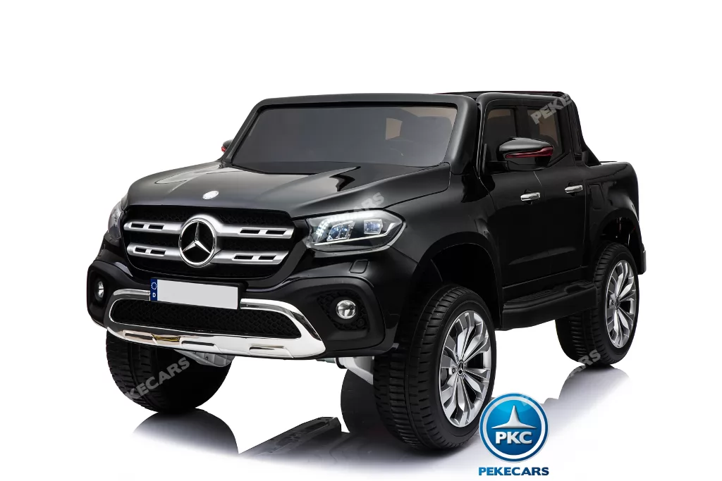 Coche electrico infantil Mercedes Pickup X Class 12V Negro boton de encendido