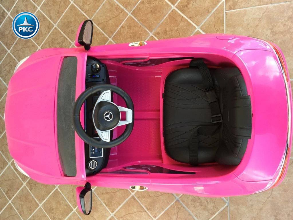 Mercedes S63 Rosa para niñas 12V con asiento en piel PEKECARS