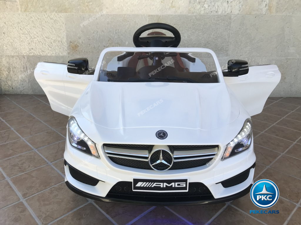 Coche electrico infantil Mercedes CLA45 Blanco vista frontal