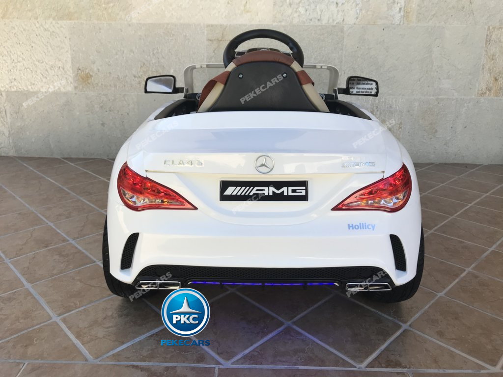 Coche electrico infantil Mercedes CLA45 Blanco vista trasera