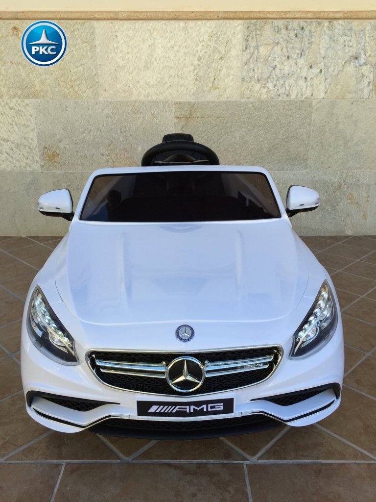 Coche electrico infantil Mercedes S63 Blanco vista frontal