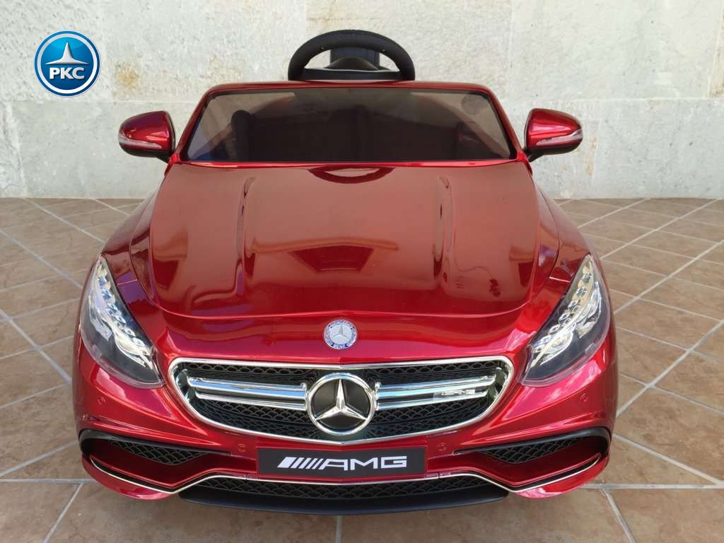Coche electrico para niños Mercedes S63 Rojo metalizado vista frontal