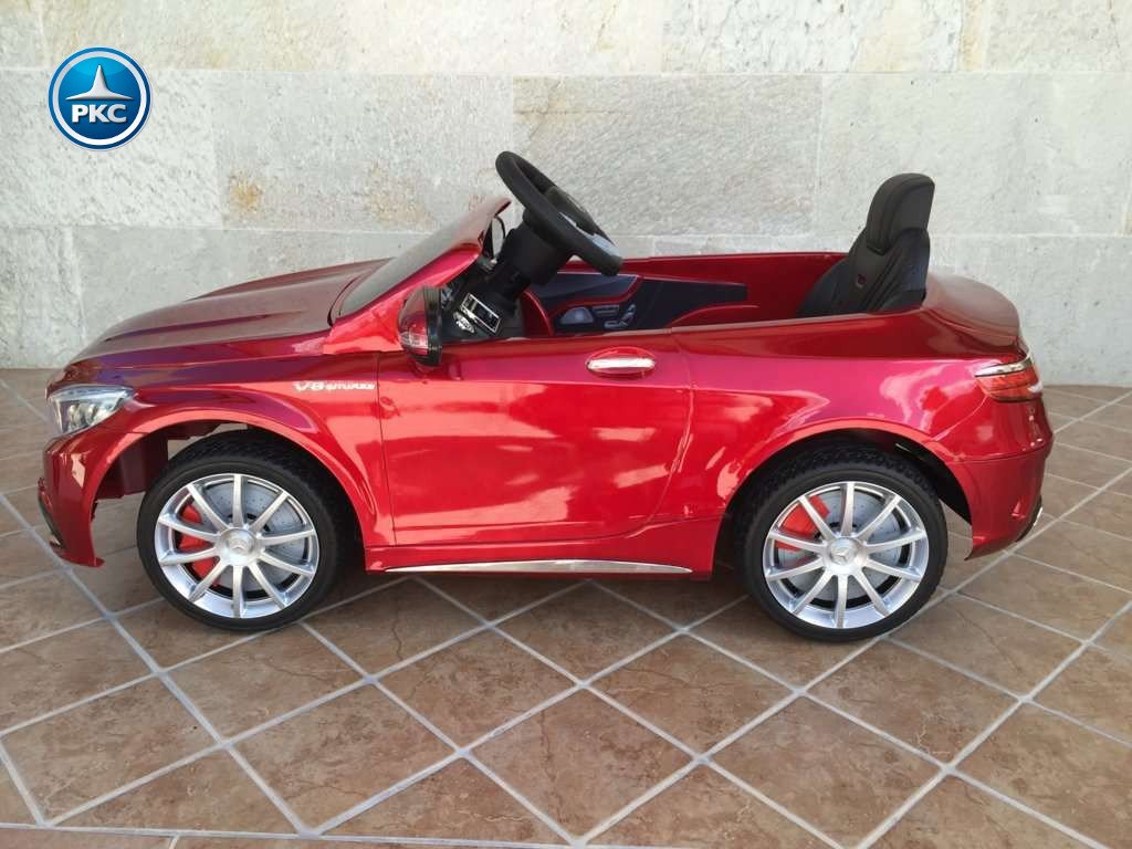 Coche electrico para niños Mercedes S63 Rojo metalizado lateral