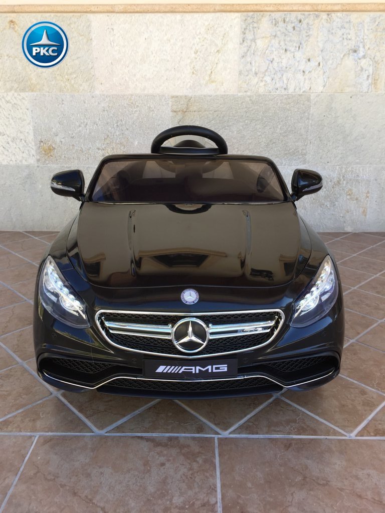 Coche electrico para niños Mercedes S63 Negro vista frontal