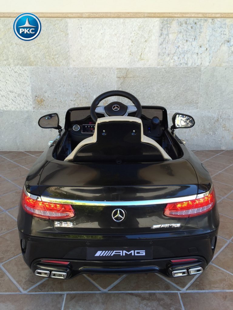 Coche electrico infantil Mercedes S63 Negro vista trasera