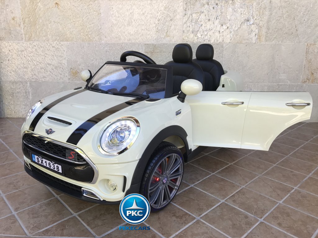 Coche electrico para niños Mini Style Beige vista principal