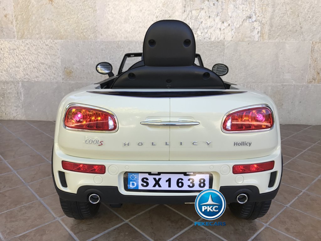 Coche electrico infantil Mini Style Beige vista trasera