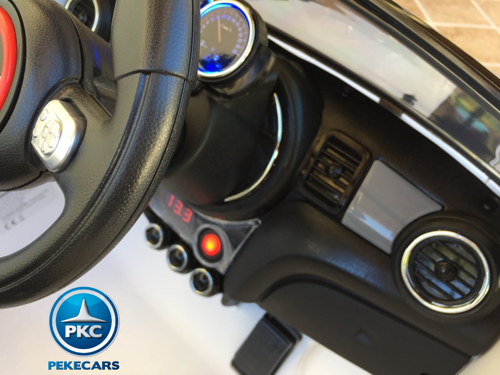 Coche electrico infantil Mini Hatch Blanco con boton de encendido