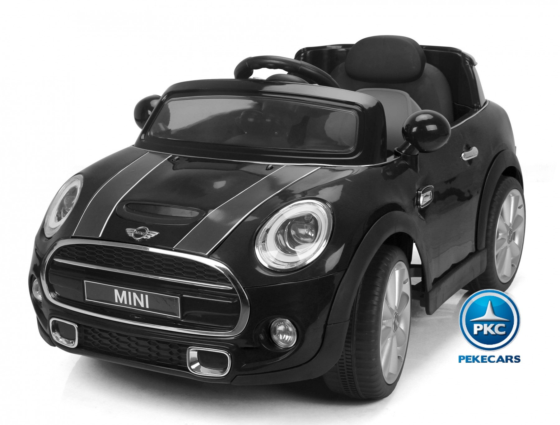 Mini Hatch Cooper Negro Para Niños 12v Pekecars