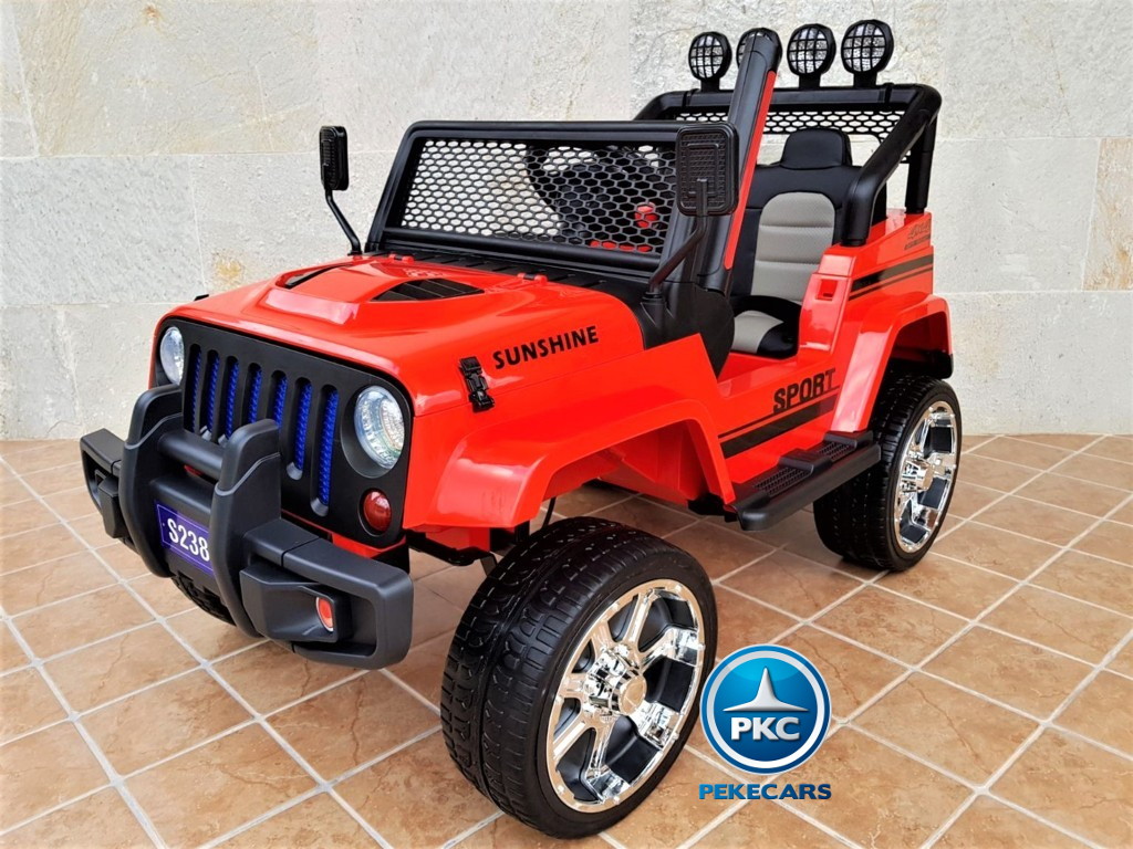 Coche electrico para niños Monster Jeep Rojo vista principal