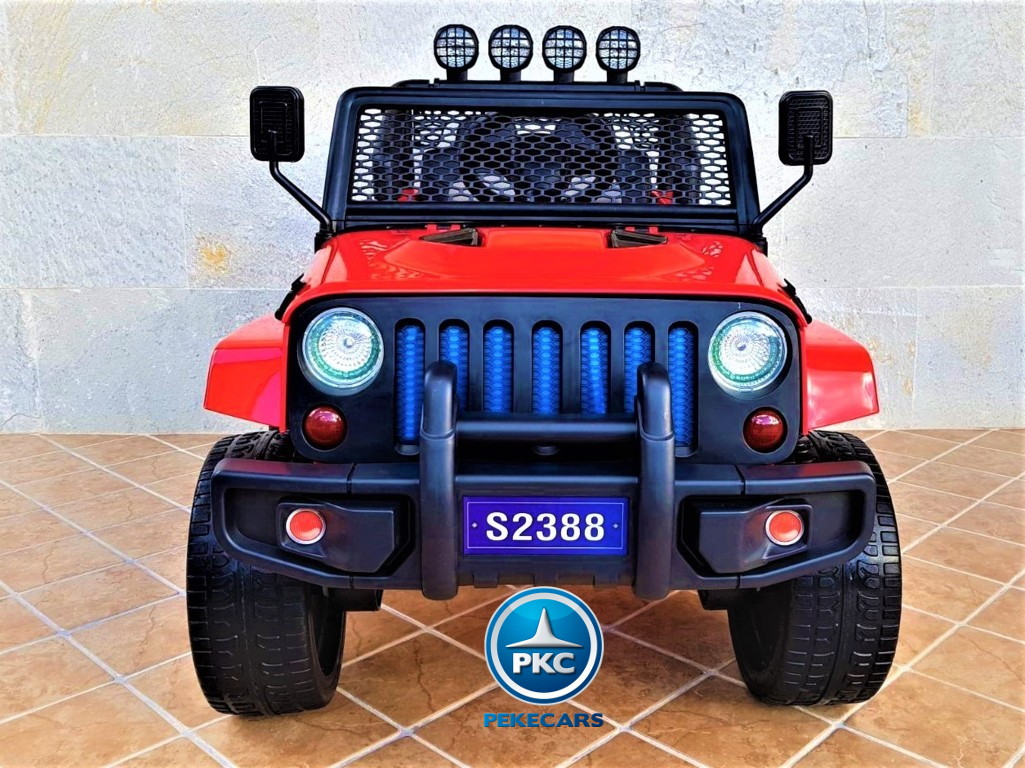 Coche electrico infantil Monster Jeep Rojo frontal